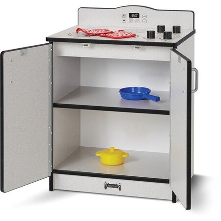 Jonti-Craft Play Kitchen Stove, Black Edge, 20inWx15inDx27inH, Gray JNT2409JCWW180